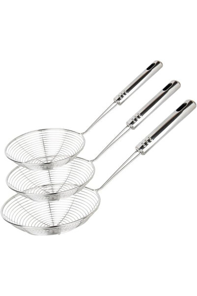 UYT LİFE Çelik Kevgir Patates Sebze Yağ Kızartma Süzgeç Lüx Servis Seti Mutfa...