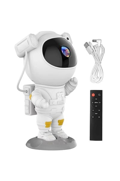 EMATTERIO Lampă de Veghe Copii Proiector Stele Astronaut cu Telecomandă și Rotire 360°