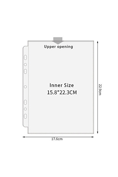 Choice 7 فتحات - 1 جيب - 10 قطع - مجلد حلقي شفاف مقاس A5 3/7 - ألبوم صور من ا...