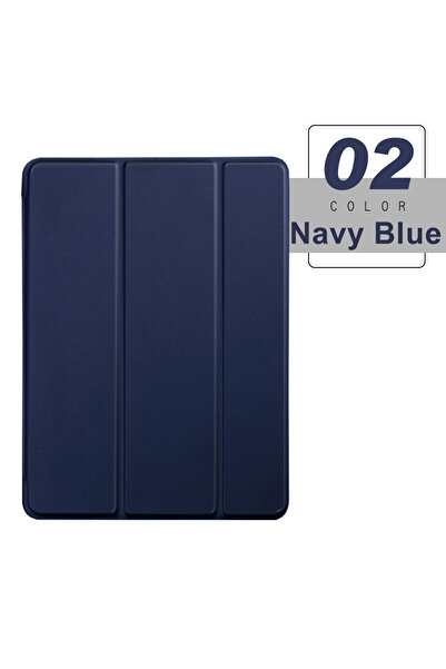 Choice حافظة لجهاز iPad Air 1 باللون الأزرق الداكن لجهاز iPad Air 1 2013 9.7 حافظة قابلة للطي ثلاثية الطي مصنوعة من جلد البولي يوريثان مع حامل ذكي بالكامل
