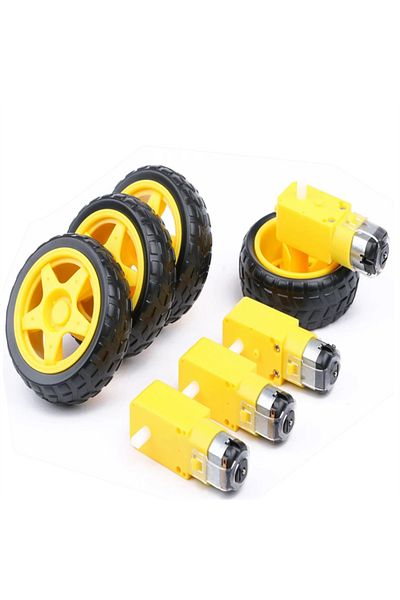Choice without cable 4 PCs DC Electric Motor DC 3-6V Dual Shaft Geared TT Magnetic Gearbox Engine with 65mm