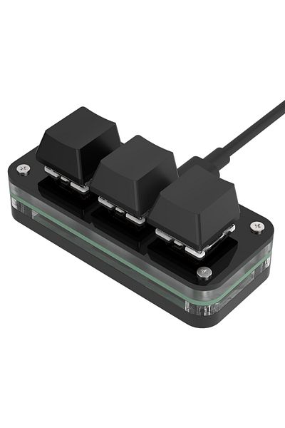 Choice Red Switch Black-B RGB 3 Keys Macro Programming Mini Keyboard for Photoshop Gaming Hotswap Programmi