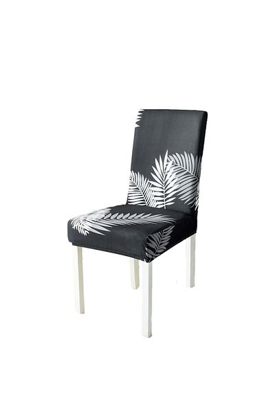 JOJO HOME Set 6 huse de scaun, Jojo Home, H6SI15, material elastic, design cu frunze