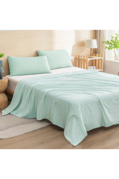 Choice 200x230cm Light Green Cooling Blanket for Bed Silky Air Condition Comforter Lightweight Cooled Ice S