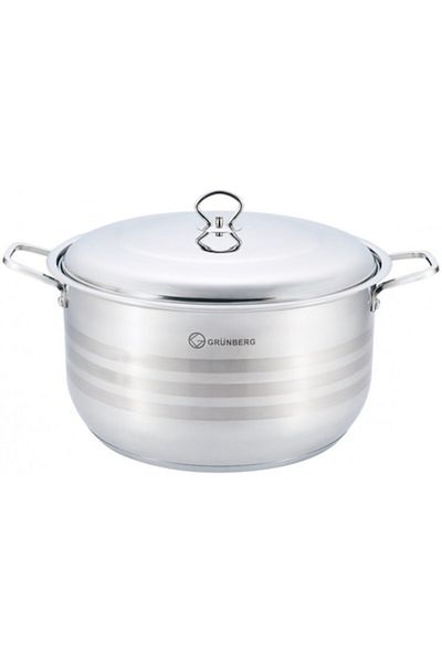 OEM Set 2 x Cratita din Inox Grunberg, cu Capac, 26 l, 40 cm