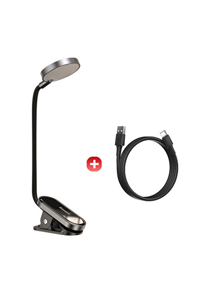 Choice black No adapter Baseus LED Clip Table Lamp Stepless Dimmable Wireless...