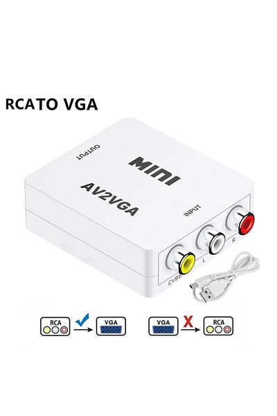Choice AV TO VGA 1080P Mini AV RCA CVBS to VGA Video Converter with 3.5mm Audio Supports PAL NTS Video Adap