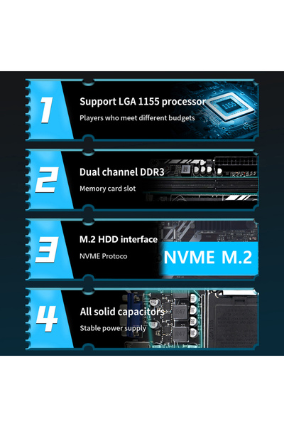 Choice مجموعة لوحات أم MUCAI H61 LGA 1155 متوافقة مع وحدات المعالجة المركزية Intel Core من الجيل الثاني والثالث