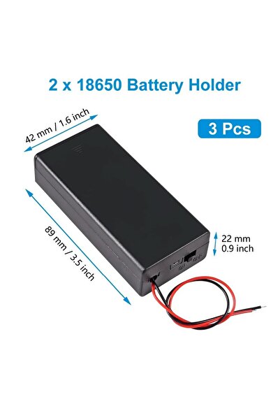 Choice 3pcs 2 slot cover 3pcs 18650 Battery Holder Box 1 Slot 3.7V Battery St...