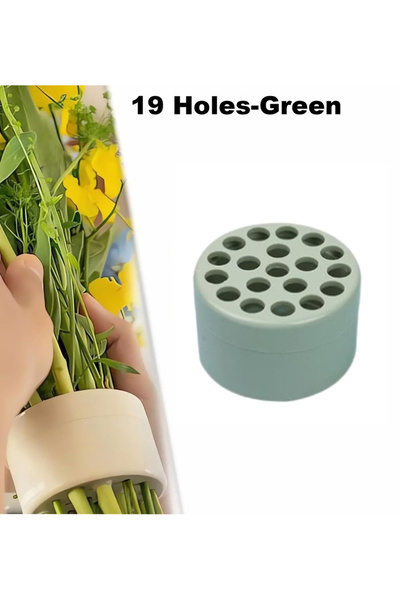 Choice حامل سيقان إيكيبانا حلزوني أخضر مكون من 19 فتحة للزهور، حامل سيقان حلز...