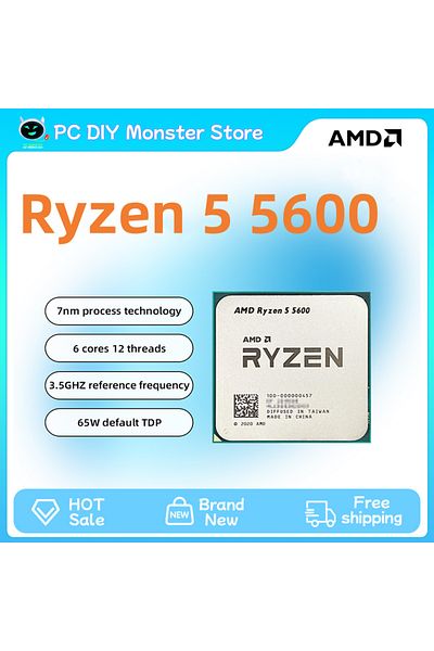 Amd معالج وحدة المعالجة المركزية الجديد Ryzen 5 5600 R5 5600 بسرعة 3.5 جيجاهرتز 6 أنوية و12 خيطًا 7NM L3=32M 100-000000927 Sock...