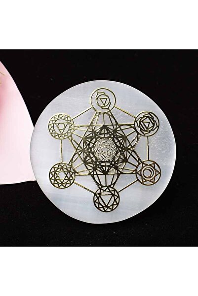 Choice 1PC Style 7 Seven Chakras Natural Selenite Stone Crystal Reiki Disc Chassis Crafts Healing Stone Ite