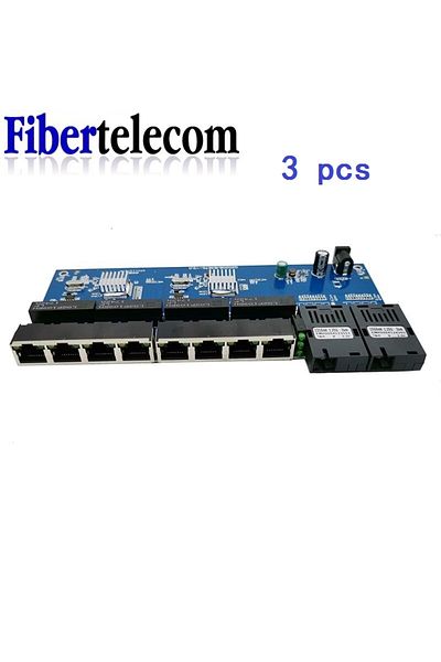 Choice 3 قطع pcba مفتاح عكسي PoE 8 RJ45 2 SC Serat مفتاح جيجابت إيثرنت منفذ UTP بصري 10/100/1000