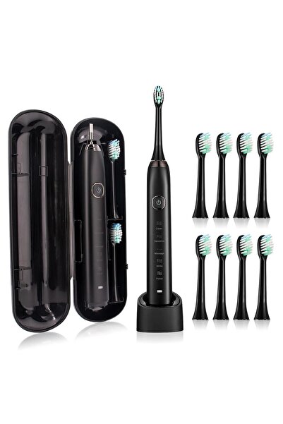 Choice3 فرشاة أسنان كهربائية سوداء سونيك، ذكية تعمل بالموجات فوق الصوتية لتبي...