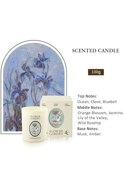Flower Garden Scented Candle, Natural Luxury Aromatherapy Air Freshener for Bathroom Office Décor 100g-Ocean
