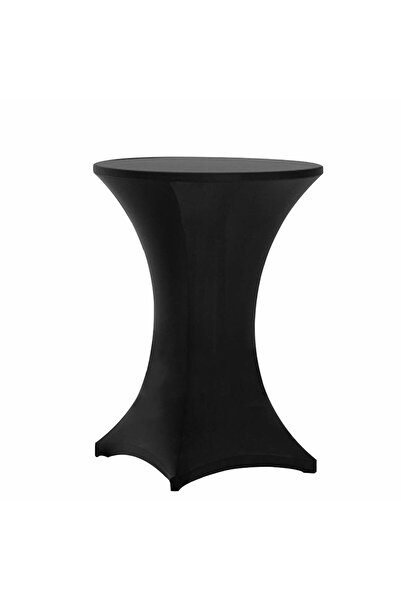 Choice مفرش طاولة دائري مطاطي أسود مقاس 80×110 سم، قطعة واحدة، غطاء طاولة كوكتيل، مفرش طاولة سباندكس، مناسب للحفلات والفنادق