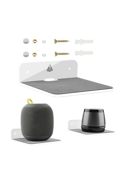Choice1 Ivory Wall Shelf Acrylic Speaker Mount Multifunctional Portable Wall Shelf Display Stand for Webcam
