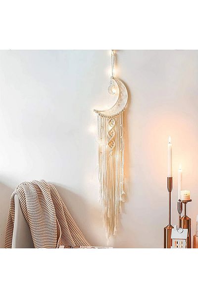 Choice1 Moon Macrame Dream Catcher Boho Home Decor Moon Ramadan Decoration Macrame Wall Hanging Baby Nordic