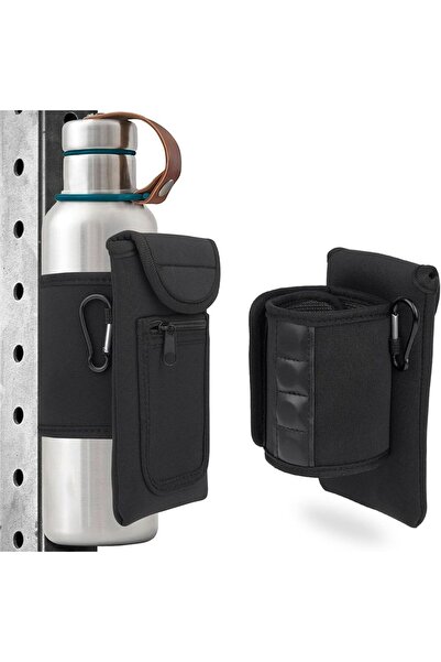 Choice Black Magnetic Gym Water Bottle Bag Holder, Built-in Magnet for Easy A...