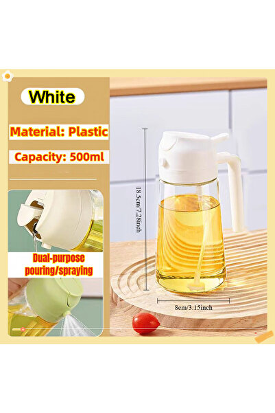 Choice -زجاجة بخاخ زيت بيضاء 200/300/500 مل، بخاخ زيت زيتون للشواء والطهي، بخ...