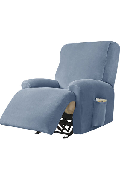 Choice أغطية أريكة قابلة للإمالة بمقعد واحد باللون الأزرق والرمادي، أغطية أري...