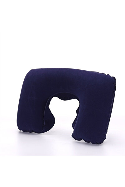 Choice1 وسادة سفر قابلة للنفخ على شكل حرف U باللون الأزرق الداكن مقاس 44 × 27...