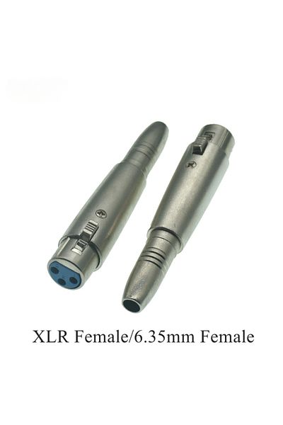 BSN 1 قطعة XLR F إلى 6.35 F 3Pin XLR أنثى إلى 6.35 مم ذكر محول موصل أحادي للميكروفون 3pin XLR ذكر