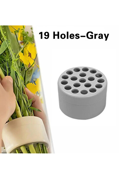 Choice حامل سيقان إيكيبانا حلزوني رمادي اللون، 19 فتحة، للزهور، حامل سيقان حلزوني للمزهريات، باقة تويستر دي آي