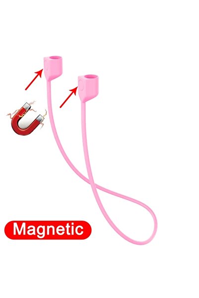 Choice سماعات أذن مغناطيسية وردية اللون من السيليكون الناعم مضادة للضياع مع ح...