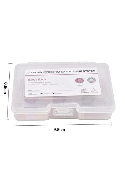 Choice 1box 6pcs/box Dental Rubber Polisher Composite Resin Diamond Impregnated 2-Step Polishing System Dis