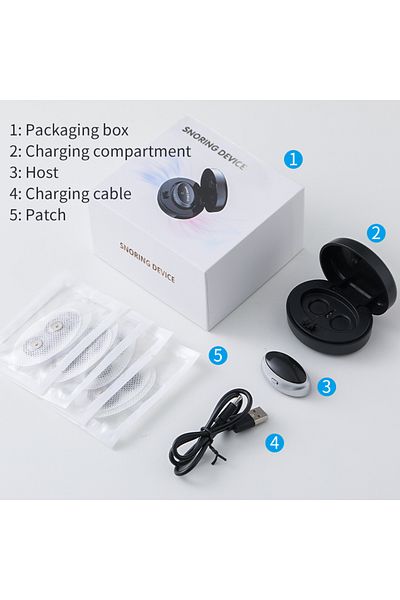 Choice black Smart Anti Snoring Device Dual Pulse Muscle Stimulator Stop Snore Relaxation Treatment Health