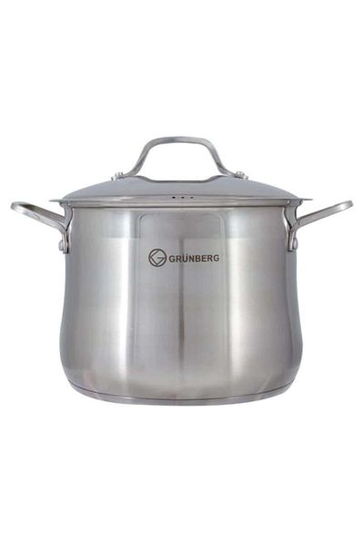 OEM Set 2 x Oala din Inox cu Capac de Sticla 32 cm, Grunberg, 19 l