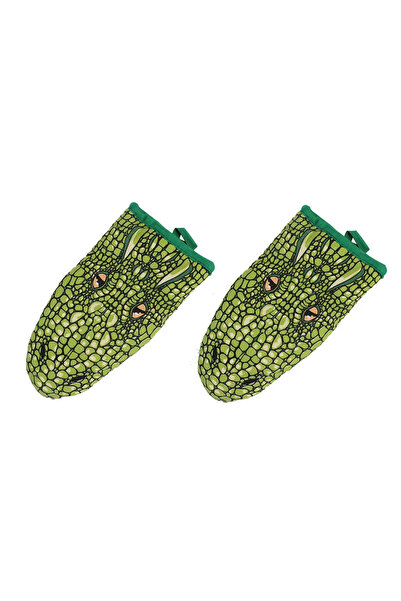 Choice قطعتان من قفازات الميكروويف القطنية ذات التصميم اللطيف على شكل تمساح، ...