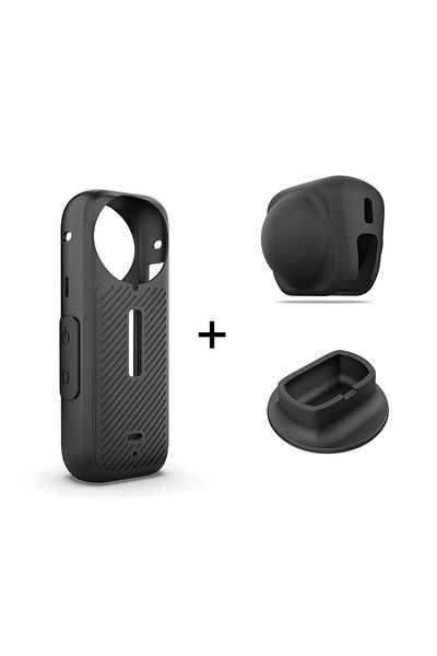 Choice لكاميرا Insta360 X5 B وInsta360 X5 X4، قاعدة حامل من السيليكون + غطاء عدسة + غطاء واقٍ حامل عمودي
