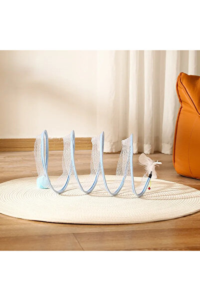 Choice كرة زرقاء من Dr.DC نفق قطط للقطط المنزلية قابل للطي، لعبة لولبية، نواب...