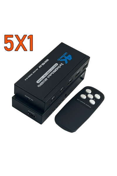 Choice جهاز تحكم عن بعد لمحول HDMI 2.0 5X1 7 في 1 مخرج 4K 60Hz HDMI Switch 5X...