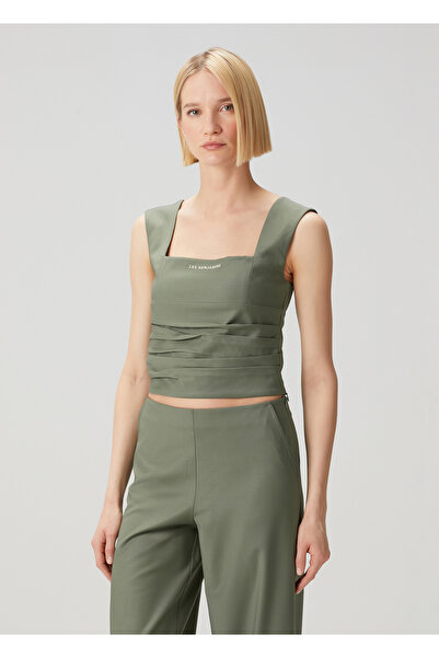 LES BENJAMINS Haki Drapeli Yün Bluz