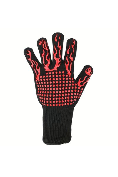 Choice red 130g men 1/2PCS BBQ Gloves High Temperature Resistance Oven Mitts 500 800 Degrees Barbecue Heat