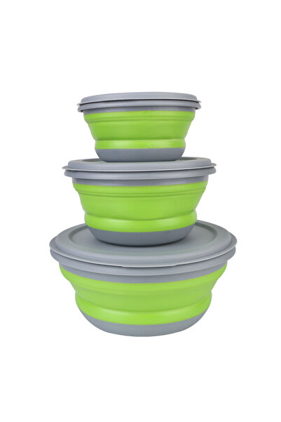 choice2 Forest green Folding Lunch Box Bowl Sets Silicone 3Pcs/Set Food Conta...