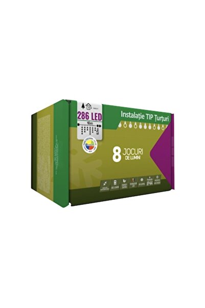 Casa Grande Luminițe de Crăciun în formă de țurțur, IP44, 10 m, 286 LED-uri, ...