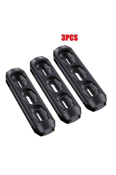 Choice صندوق تخزين المقابس 3 قطع 3 في 1 صندوق تخزين المقابس المغناطيسية كابل مغناطيسي Micro USB Type C حافظة المقابس Po