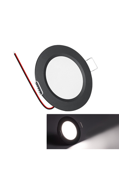 Choice3 لوحة إضاءة LED رفيعة للغاية (أبيض بارد) سوداء اللون، مناسبة للتركيب ف...