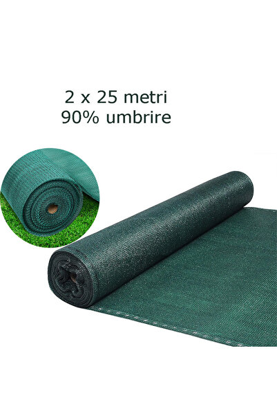 PROCART Plasă de umbrire 90%, 2x25 metri, stabilizată UV, rezistentă la vânt,...