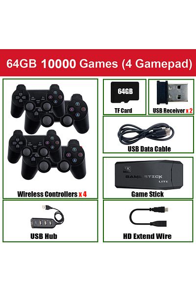 Choice 20000 games 4pads Video Game Console 64G Built-in 20000 Games Retro handheld Game Console Wireless C