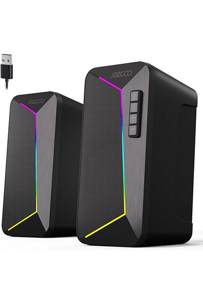 Choice black Jeecoo M30 Bluetooth Computer Speakers, PC Gaming Speakers for Desktop with Crisp Stereo Sound