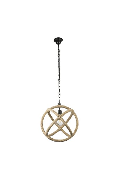 GLOBO Candelabru Ulleu, design rustic, soclu E27, IP20, diametru 40 cm, metal și frânghie