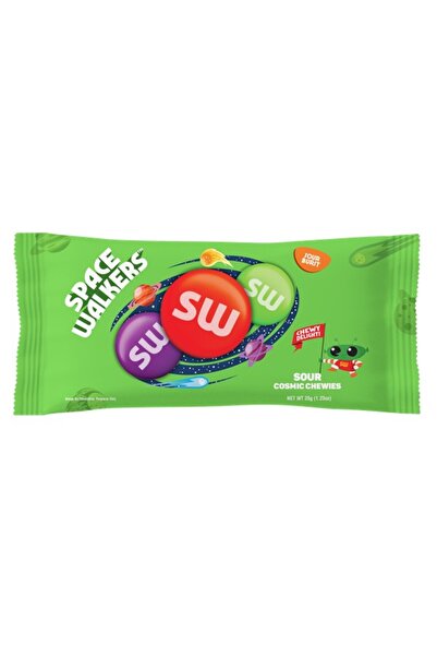 Space Walkers عبوة من 288 قطعة من حلوى ساور كوزميك تشيوز [12 عبوة × 24 قطعة]