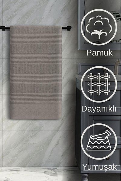 Karna Home Prosop unic din bumbac Jacquard Karnaval Home Ruma 50x90 cm - Cappuccino