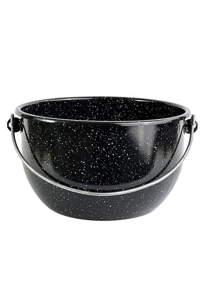 Emailul Medias Enamelled pot with wire handle, 5 liters, 24 cm diameter, black with speckle