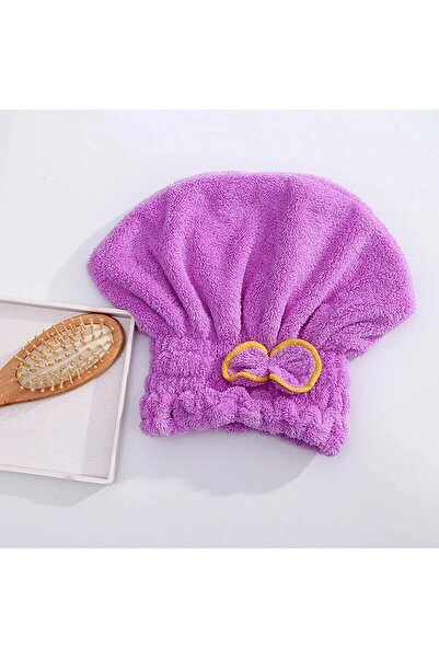 Choice1 قطعة واحدة من منشفة حمام سريعة الجفاف من الألياف الدقيقة باللون الأرجواني، قطعة واحدة من منشفة حمام بعقدة فيونكة، غطاء منشفة، إكسسوارات حمام B